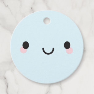 Étiquettes Cadeau Le visage heureux de Kawaii