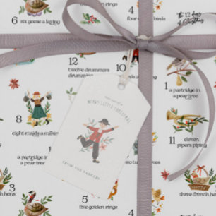 Étiquettes-cadeau Leaping des seigneurs   12 Jour de Noël