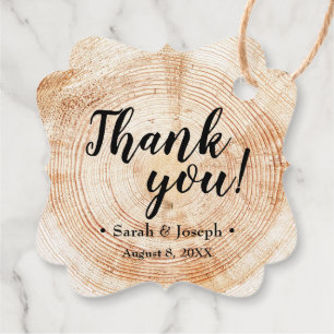 Étiquettes Cadeau L'écorce Mariage rustique merci