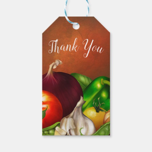 Étiquettes-cadeau Légumes et herbes Aliments Légumes biologiques (Devant)