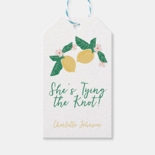 Étiquettes-cadeau Lemon She's Tying the Knot Fête des mariées