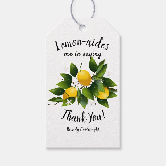 Étiquettes-cadeau Lemonade citron (Devant)