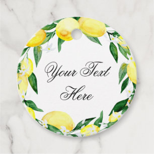 Étiquettes Cadeau Lemons & Greenery Aquarelle Merci