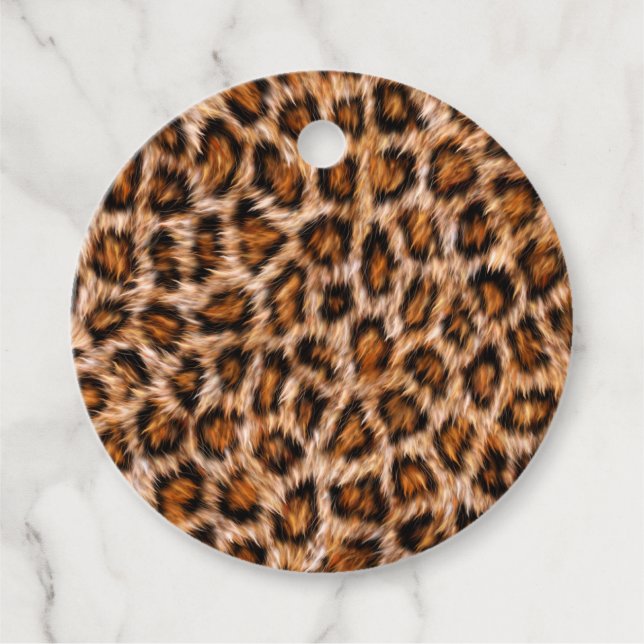 Étiquettes Cadeau Leopard Jaguar Chat fourrure Brown Motif-24609 (Devant)