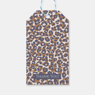 Étiquettes-cadeau Leopard Motif-Bleu et Brown