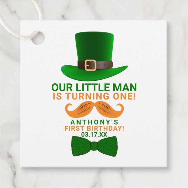 Étiquettes Cadeau Leprechaun moderne St. Patrick's Any Age Anniversa (Devant)