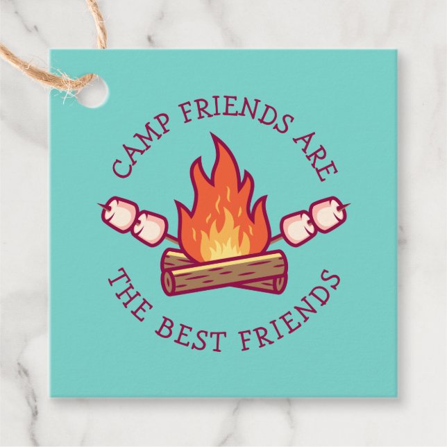 Étiquettes Cadeau Les amis du camp sont les meilleurs amis (Devant)