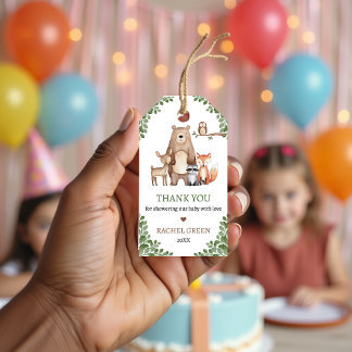 Étiquettes-cadeau Les animaux de la forêt mignonne Baby shower des b