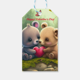 Étiquettes-cadeau Les animaux mignons en amour