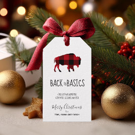 Étiquettes-cadeau Les Bases Buffalo Noir et Rouge à Carreaux ID602