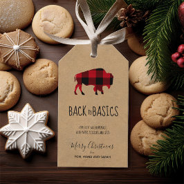 Étiquettes-cadeau Les Bases Buffalo Noir et Rouge à Carreaux / Kraft