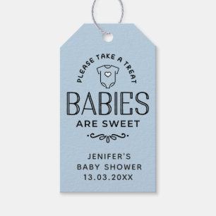Étiquettes-cadeau Les Bébés sont doux Pastel Baby shower bleu garçon