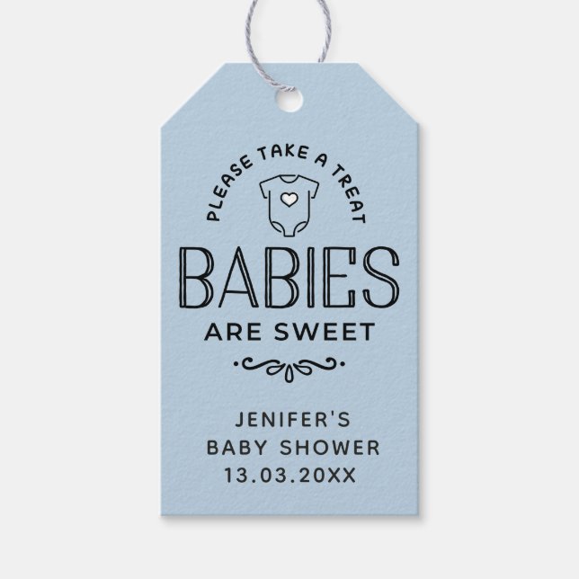 Étiquettes-cadeau Les Bébés sont doux Pastel Baby shower bleu garçon (Devant)