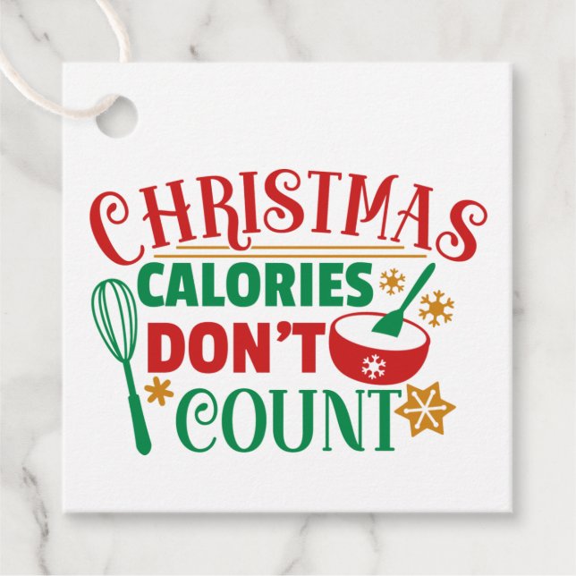Étiquettes Cadeau Les calories de Noël ne comptent pas (Devant)