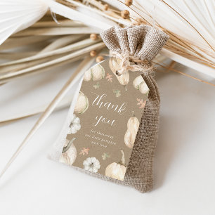 Étiquettes-cadeau Les Citrouilles rustiques chutent le Merci du Baby