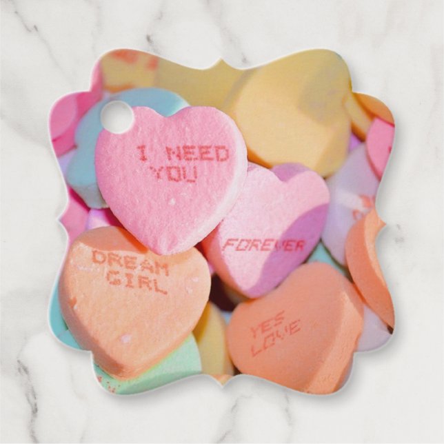 ÉTIQUETTES CADEAU LES COEURS DE LA BOUGIE DE VALENTINE (Devant)