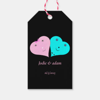 Étiquettes-cadeau les coeurs de m. & mrs
