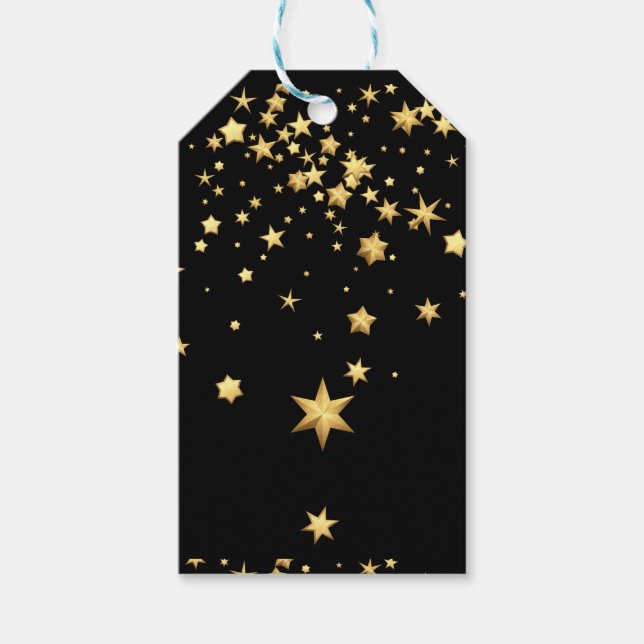 Étiquettes-cadeau Les étoiles d'or (Devant)