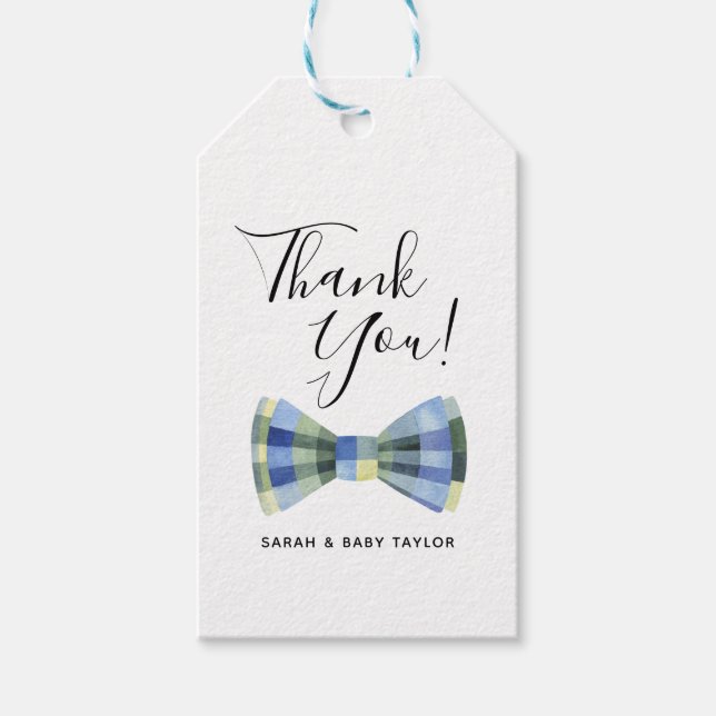 Étiquettes-cadeau Les faveurs du Baby shower Merci (Devant)