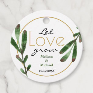 Étiquettes Cadeau Les Feuilles verts laissent l'amour grandir le Mer