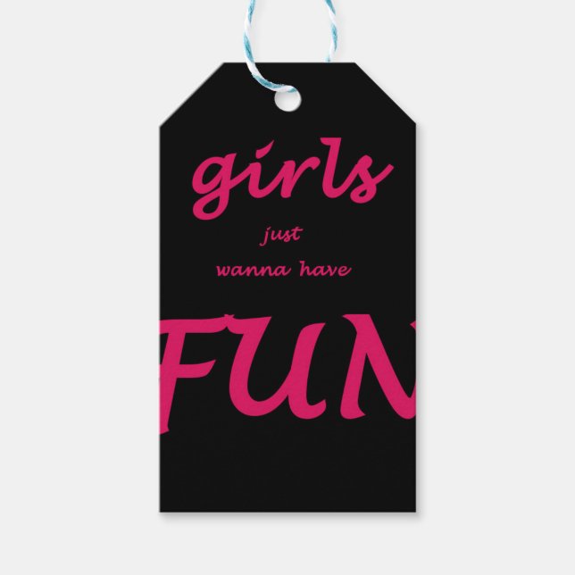 Étiquettes-cadeau les filles veulent juste s'amuser (Devant)