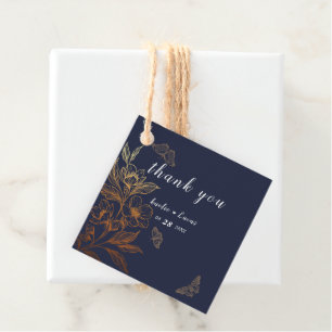 Étiquettes Cadeau "Les Flores D'Or De L'Amour"   Mariage de marine r