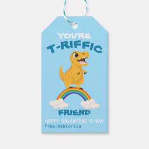 Étiquettes-cadeau Les garçons de la Saint Valentin dinosaure t-rex a