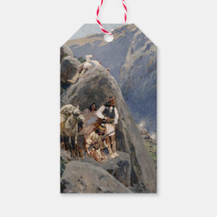 Étiquettes-cadeau Les guerriers d'Apache : une embuscade sur la cava