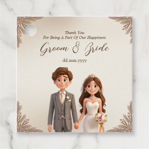 Étiquettes Cadeau Les jeunes mariés Merci Favorisent le mariage