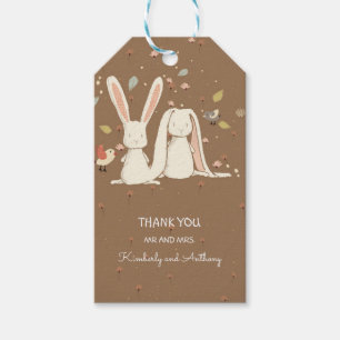 Étiquettes-cadeau Les lapins couplent beau doux mignon