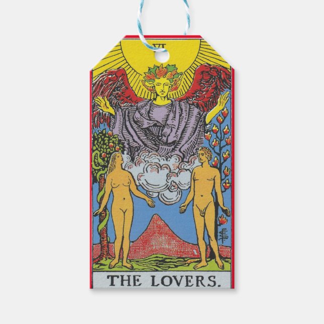 Étiquettes-cadeau Les Lovers Tarot Card Tarots Lecture (Devant)
