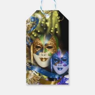 Étiquettes-cadeau Les masques vénitiens de quinceanera de mascarade