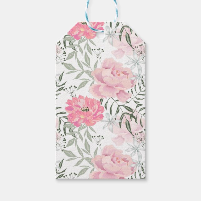 Étiquettes-cadeau Les pivoines roses (Devant)