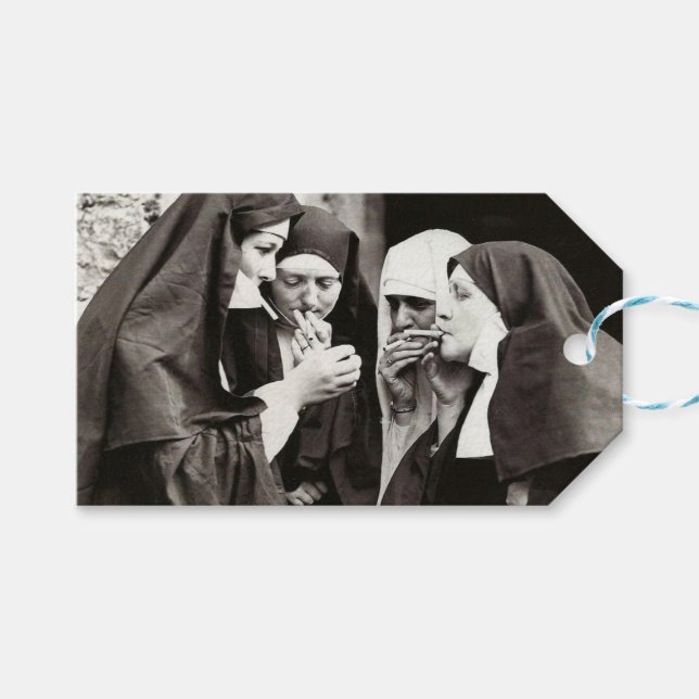 Étiquettes-cadeau Les soeurs fument la photo Vintage (Devant (Horizontal))