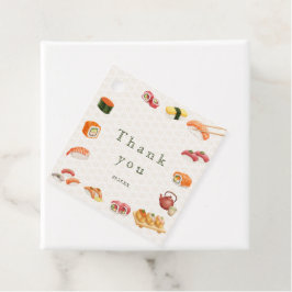 Étiquettes Cadeau Let’s Roll into Fun! Sushi Birthday Party Invitati
