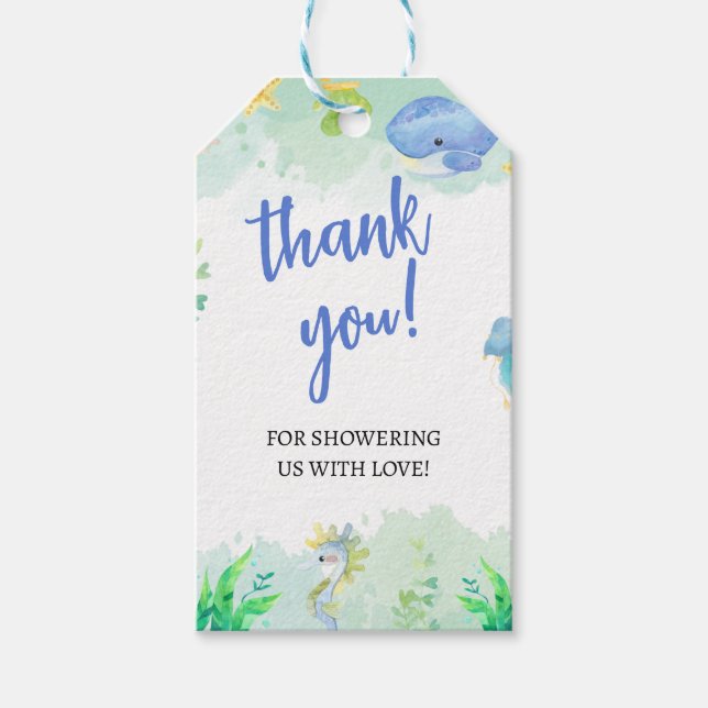 Étiquettes-cadeau L'été sous le Baby shower marin (Devant)