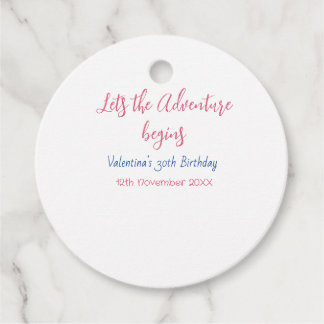 Étiquettes Cadeau lets the adventure begins 30th birthday add name 