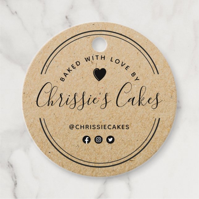 Étiquettes Cadeau lettrage de boulangerie sur mesure (Devant)