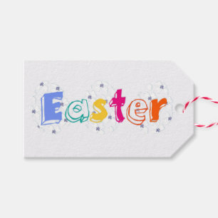 Étiquettes-cadeau Lettre colorée « Pâques »