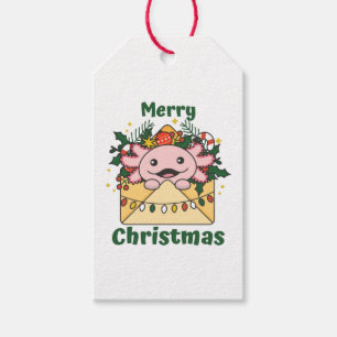 Étiquettes-cadeau Lettre de Noël Axolotl Animaux d'hiver Axolotls