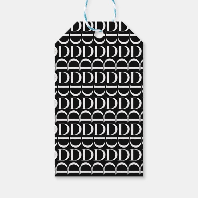 Étiquettes-cadeau Lettre initiale D monogramme (Devant)