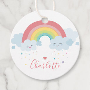 Étiquettes Cadeau Lettres arc-en-ciel Merci jolies couleurs pastel