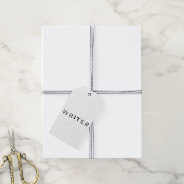 Étiquettes-cadeau lettrine presse noire (Avec de la ficelle)