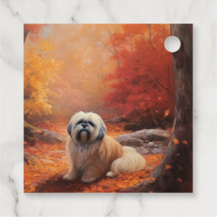 Étiquettes Cadeau Lhassa Apso à l'automne Leaves automne Inspire