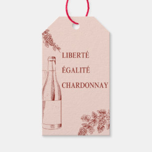 Étiquettes-cadeau Liberté Égalité Chardonnay Drôle Illustration de v