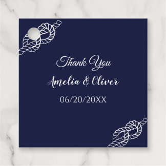Étiquettes Cadeau Lien La corde Nautique Knot Blanc & Mariage Marine