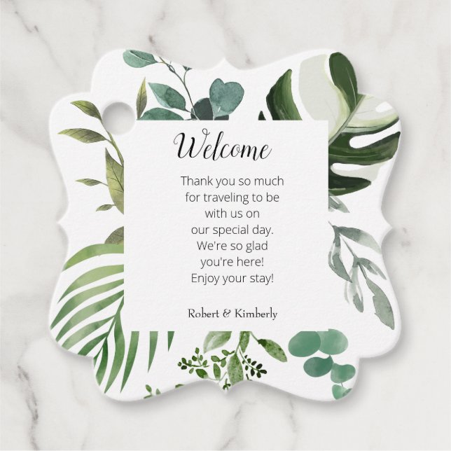 Étiquettes Cadeau LIFY Botanical Eucalyptus Feuille Mariage (Devant)