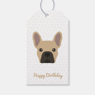 Étiquettes-cadeau Light Fawn French Bulldog Anniversaire