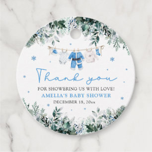 Étiquettes Cadeau Ligne de vêtements bébé Santa Bleu pour la fête pr