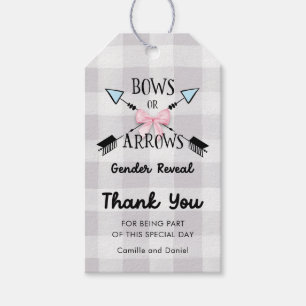 Étiquettes-cadeau Lignes ou flèches Genre Révéler Merci Baby shower